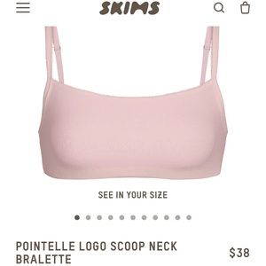 Pointelle Logo Scoop Neck Bralette -size 4X
